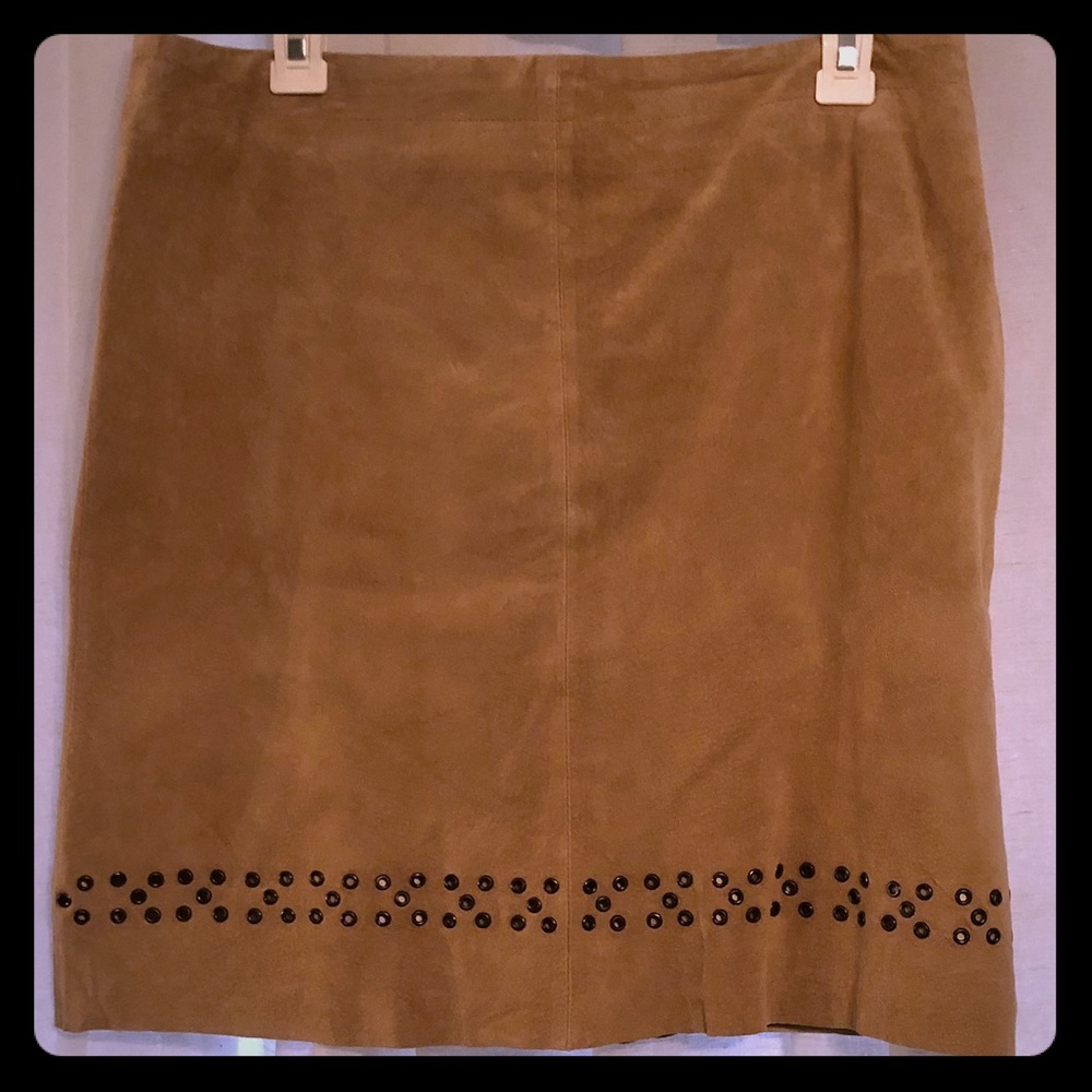 Suede mini skirt